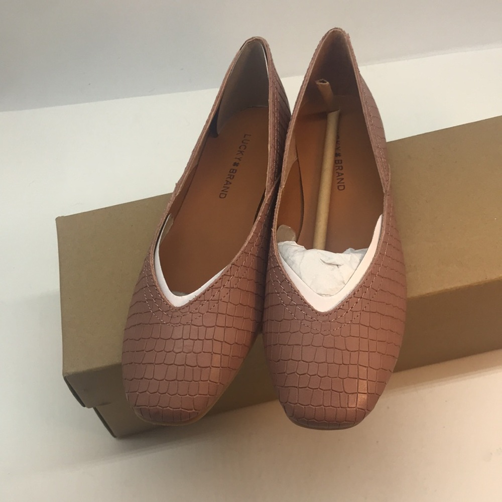 Lucky Brand Women's Alba Ballet Flat Antler Petite Croco Color Size 5M